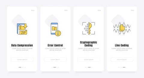 Core backend engineering onboarding screens Ilustração Stock