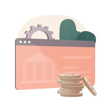 Core banking IT system abstract concept vector illustration. イラスト素材