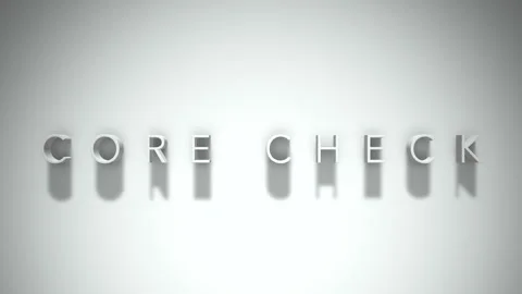 Core check 3D title animation with shadows on a white background Stock Footage 297800837