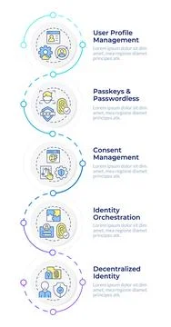 Core ciam capabilities infographic design template Illustrazione stock
