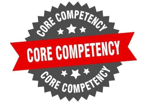 Core competency sign. core competency circular band label. round core compete Stock Illustration