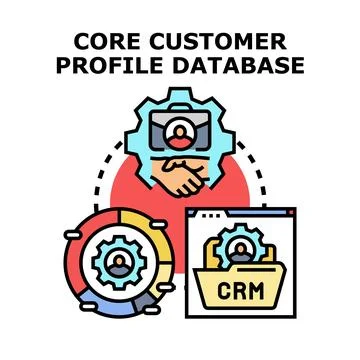 Core customer profile database management concept Stock Illustration