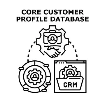 Core customer profile database management concept Stock Illustration