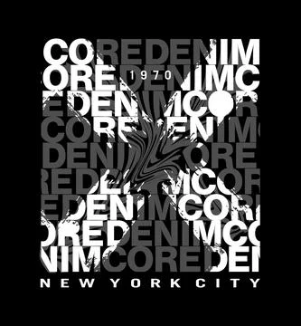 CORE DENIM design typography, vector design text illustration, poster, banner Stock Illustration