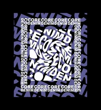 CORE DENIM design typography, vector design text illustration, poster, banner Stock Illustration
