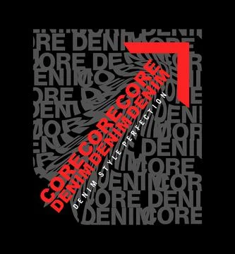 CORE DENIM design typography, vector design text illustration, poster, banner Stock Illustration