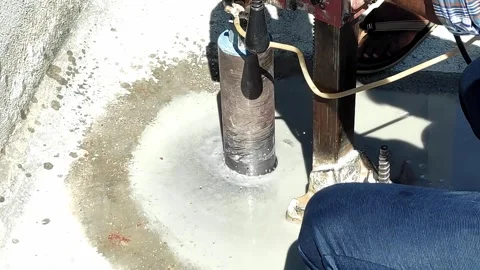 Core Drill Machine Drilling a Hole Video Stock Footage 4K Stock Footage 320421922