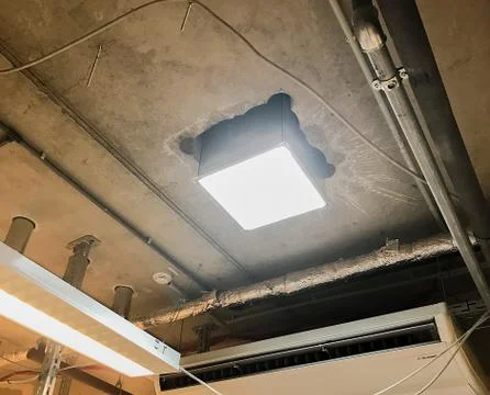 Core drilling through a building ceiling Stock Photos