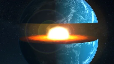 Core of the Earth with inner geological structure of the planet in 3d animation 库存影片 89685486