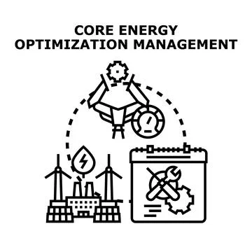 Core energy optimization management system development planning Illustration