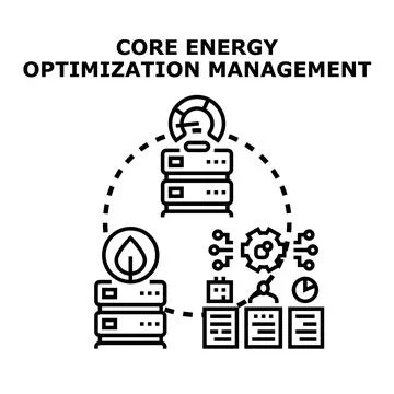 Core energy optimization management system concept Stock Illustration