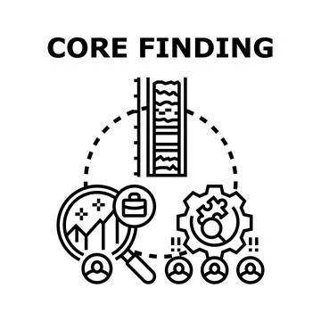 Core finding concept for business data analysis Stock Illustration