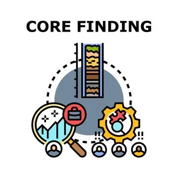Core finding concept for business data analysis Stock Illustration