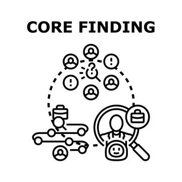 Core finding solution for business recruitment analytics 스톡 일러스트