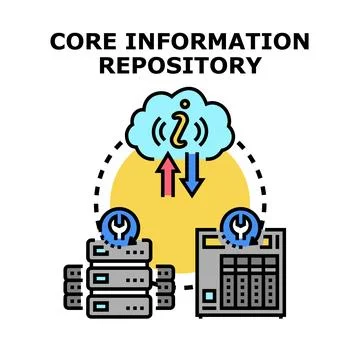 Core information repository managing cloud computing data systems Stock Illustration