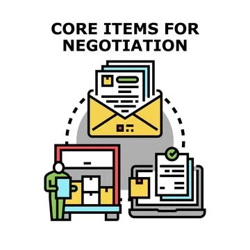 Core items negotiation process vector icon concept Stock Illustration