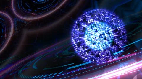 Core milllion abstract spot light and hexagon wire quantum futuristic 写真素材