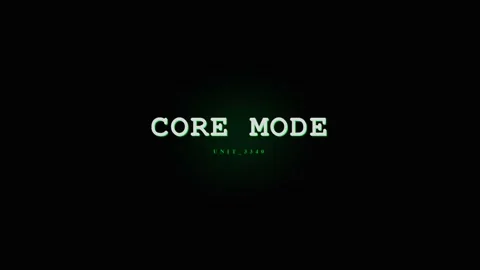 Core Mode Activated Glitch Effect Text Animation on Black Background Stock Footage 331568346