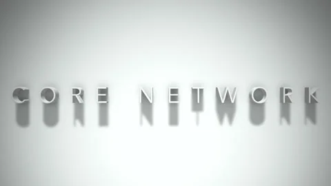 Core network 3D title animation with shadows on a white background Stock Footage 297999940