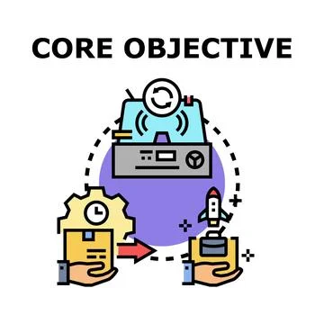 Core objective business strategy developing for success Ilustración de archivo