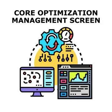 Core optimization management screen concept developing 库存插图