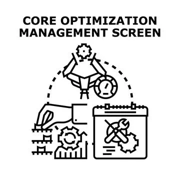 Core optimization management screen concept background Stock Illustration