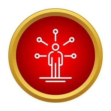 Core person connecting multiple network points icon Stock Illustration