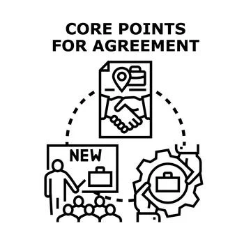 Core points for agreement in business process Stock Illustration