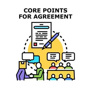 Core points for agreement concept vector illustration Stock Illustration