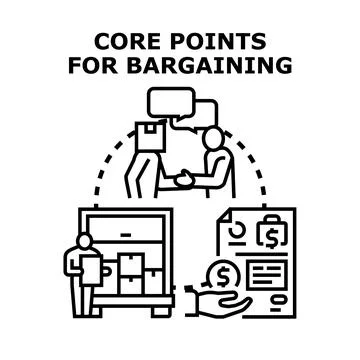 Core points for contract negotiation and business discussion Stock Illustration