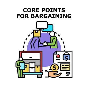 Core points for contract negotiation and business discussion Stock Illustration