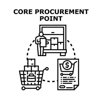 Core procurement point for supply chain management Stock Illustration