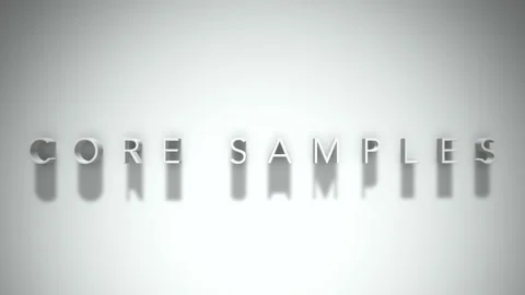 Core samples 3D title animation with shadows on a white background Video stock 297818881