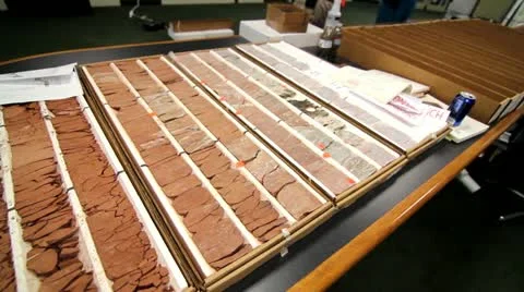 Core samples from oil well Video stock 10978790