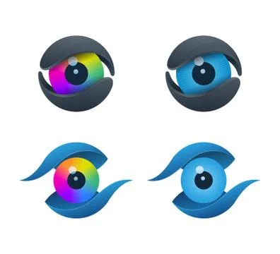 Core shaped eye icons Illustrazione stock