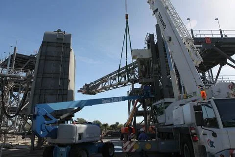The Core State Inter-tank Umbilical (CSITU) for NASA s Space Launch System... Stock Photos