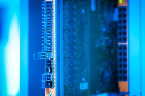 Core switch technology in network room place Stock Photos