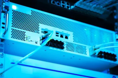 Core switch technology in network room place Stock Photos