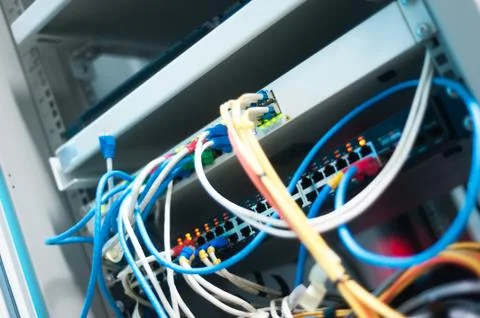 Core switch technology in network room place Stock Photos