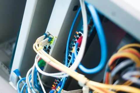 Core switch technology in network room place Stock Photos