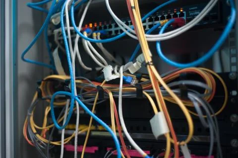 Core switch technology in network room place Stock Photos