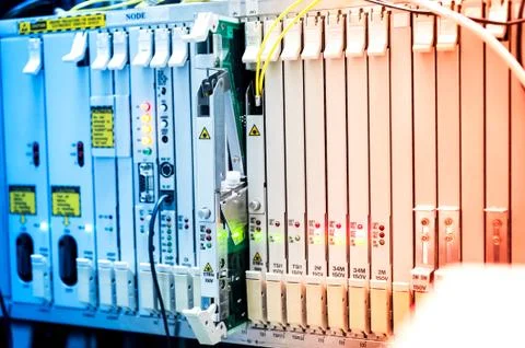 Core switch technology in network room place Stock Photos