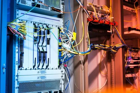 Core switch technology in network room place Stock Photos