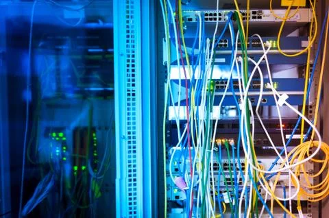 Core switch technology in network room place Stock Photos