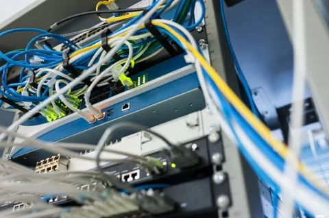 Core switch technology in network room place Stock Photos