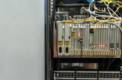 Core switch technology in network room place Stock Photos