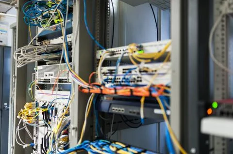 Core switch technology in network room place Stock Photos