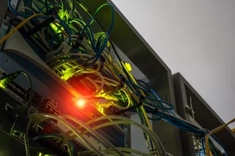 Core switch technology in network room place Stock Photos