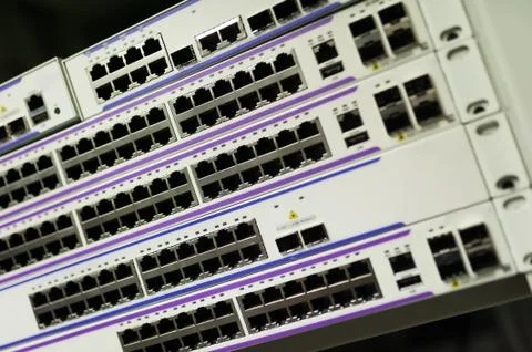 Core switch technology in network room place Stock Photos