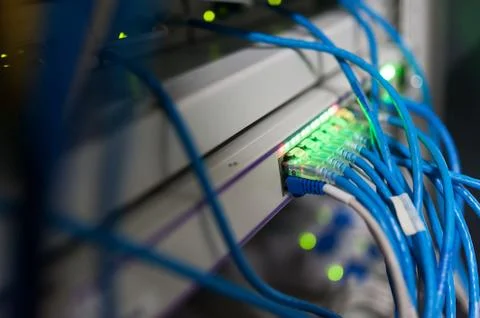 Core switch technology in network room place Stock Photos